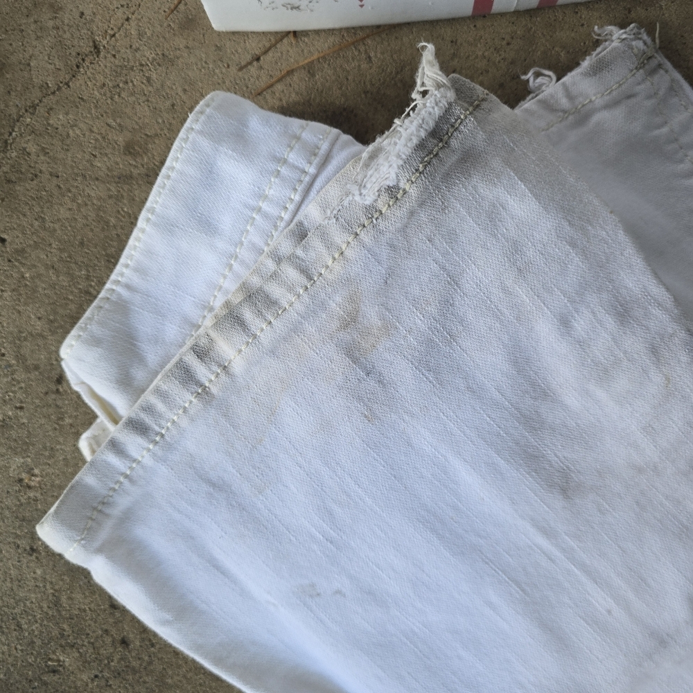 y2k miss me flap pocket white flare Low-Rise jeans bling 25 Flawed - Picture 6 of 9